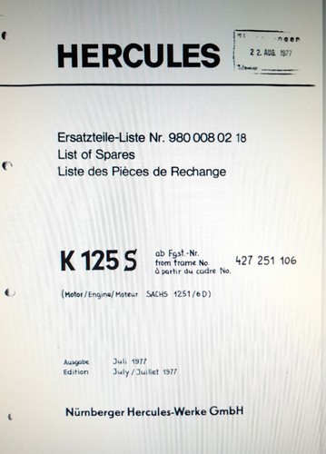 Hercules k125 motorrad - k125, s