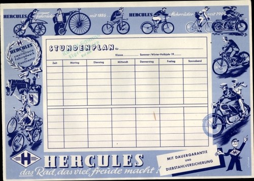 Stundenplan reklame hercules - reklame,